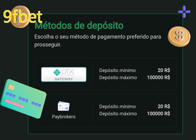 O cassino 9fbetbet oferece uma grande variedade de métodos de pagamento